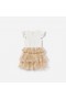 Kids Cream Jersey Sequin Tulle Dress | Self Portrait