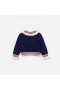 Kids Navy Textured Knit Cardigan | Self Portrait