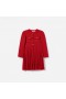 Kids Red Knit Pleated Dress | Self Portrait