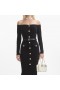 Women Black Chenille Knit Midi Dress | Self Portrait Dresses