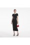 Women Black Crepe Contrast Midi Dress | Self Portrait Dresses