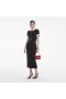 Women Black Crepe Contrast Midi Dress | Self Portrait Dresses