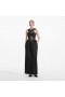 Women Black Lace Taffeta Maxi Dress | Self Portrait Dresses