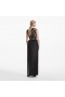 Women Black Lace Taffeta Maxi Dress | Self Portrait Dresses