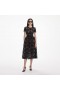 Women Black Lace Velvet Bow Midi Dress | Self Portrait Dresses