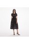 Women Black Lace Velvet Bow Midi Dress | Self Portrait Dresses