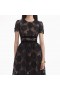 Women Black Lace Velvet Bow Midi Dress | Self Portrait Dresses