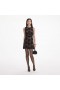 Women Black Lace Velvet Bow Mini Dress | Self Portrait Dresses