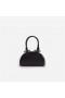 Women Black Leather Curved Mini Tote Bag | Self Portrait Handbags