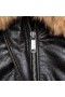 Women Black Leather Shearling Collar Jacket | Self Portrait Outerwear