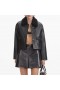 Women Black Leather Shearling Jacket | Self Portrait Co-Ords
