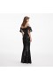 Women Black Sequin Bow Maxi Dress | Self Portrait Dresses