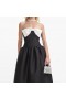 Women Black Taffeta Contrast Bow Midi Dress | Self Portrait Dresses