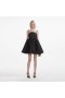 Women Black Taffeta Embellished Mini Dress | Self Portrait Dresses