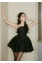Women Black Taffeta Embellished Mini Dress | Self Portrait Dresses