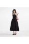 Women Black Taffeta Midi Dress | Self Portrait Dresses