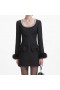 Women Black Textured Metallic Mini Dress | Self Portrait Dresses