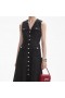 Women Black Tinsel Boucle Buttoned Midi Dress | Self Portrait Dresses