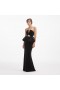 Women Black Velvet Peplum Maxi Dress | Self Portrait Dresses