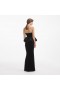 Women Black Velvet Peplum Maxi Dress | Self Portrait Dresses