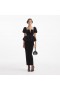 Women Black Velvet Peplum Midi Dress | Self Portrait Dresses