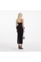 Women Black Velvet Peplum Midi Dress | Self Portrait Dresses