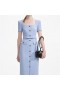 Women Blue Crepe Button Midi Dress | Self Portrait Dresses