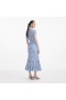 Women Blue Flower Lace Contrast Collar Midi Dress | Self Portrait Dresses