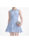 Women Blue Flower Lace Mini Dress | Self Portrait Dresses