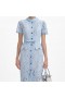 Women Blue Lace Button Midi Dress | Self Portrait Dresses
