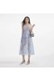 Women Blue Organza Lace Midi Dress | Self Portrait Dresses