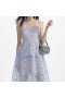 Women Blue Organza Lace Midi Dress | Self Portrait Dresses