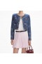 Women Bow Print Denim Jacket | Self Portrait Denim