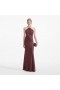 Women Brown Satin Maxi Dress | Self Portrait Dresses