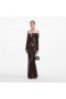 Women Brown Sequin Off Shoulder Maxi Dress | Self Portrait Dresses