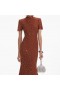 Women Brown Square Rhinestone Mesh Midi Dress | Self Portrait Dresses