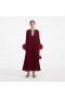 Women Burgundy Chiffon Feather Midi Dress Red | Self Portrait Dresses