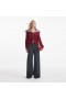 Women Burgundy Diamante Collar Knit Jacket | Self Portrait Knitwear