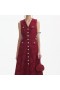 Women Burgundy Lace Buttoned Midi Dress | Self Portrait Dresses