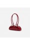 Women Burgundy Leather Curved Shoulder Bag | Self Portrait Handbags