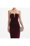 Women Burgundy Velvet Midi Dress | Self Portrait Dresses