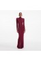 Women Burgundy Viscose Knit Maxi Dress | Self Portrait Dresses