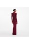 Women Burgundy Viscose Knit Maxi Dress | Self Portrait Dresses