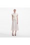 Women Cream Boucle Bow Detail Midi Dress | Self Portrait Dresses