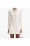 Women Cream Boucle Diamante Bow Mini Dress | Self Portrait Dresses