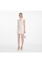 Women Cream Boucle Flower Motif Mini Dress | Self Portrait Dresses