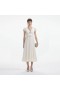 Women Cream Chiffon Pleated Midi Dress | Self Portrait Dresses