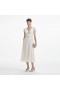Women Cream Chiffon Pleated Midi Dress | Self Portrait Dresses