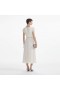 Women Cream Chiffon Pleated Midi Dress | Self Portrait Dresses