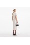 Women Cream Crepe Button Midi Dress | Self Portrait Dresses